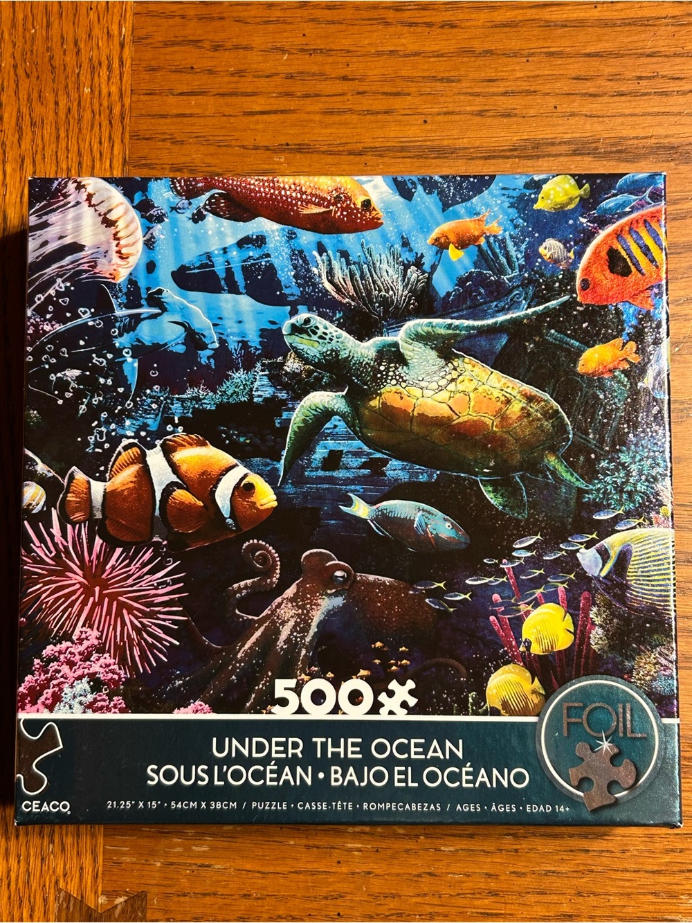 Under the Ocean 500-Piece Foil Puzzle - CEACO (Multicolor/Blue & Green)